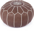 Marrakesh Gallery Genuine Leather Round Pouf Unstuffed by MarrakeshGallery