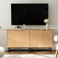 EYYTHUNG Fluted Cabinets with Storage Set of 2, Sideboard Buffet Cabinet with by EYYTHUNG