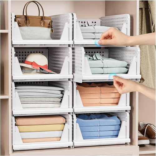 8 Pack Stackable Closet Storage Basket - Image 2