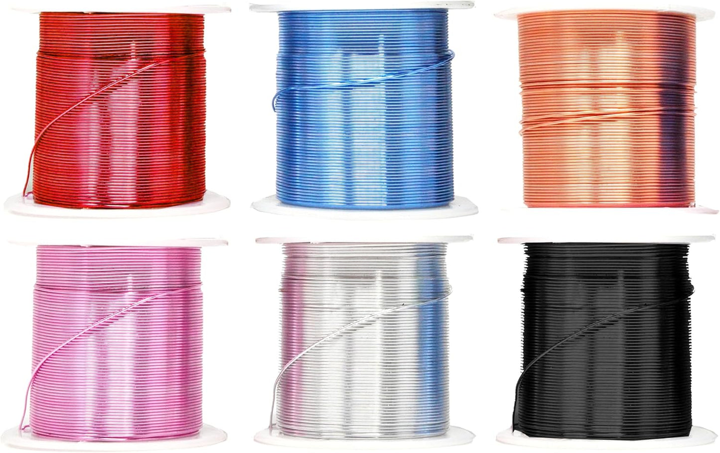 Mandala Crafts 22 Gauge Anodized Aluminum Craft Wire for Jewelry Making - 450 FT Colored Flexible Silver Copper Black Pink Ice Blue Red Wire - Bendable for Bonsai Armature Crafting Sculpting