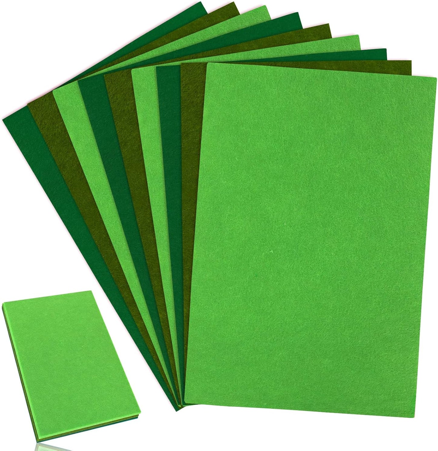 Whaline 18Pcs Felt Fabric Sheets Soft Thick Assorted Green Craft Felt Pack for DIY Craft Sewing Patchwork Art Projects, 3 Colors, 7.9 x 11.8 Inch