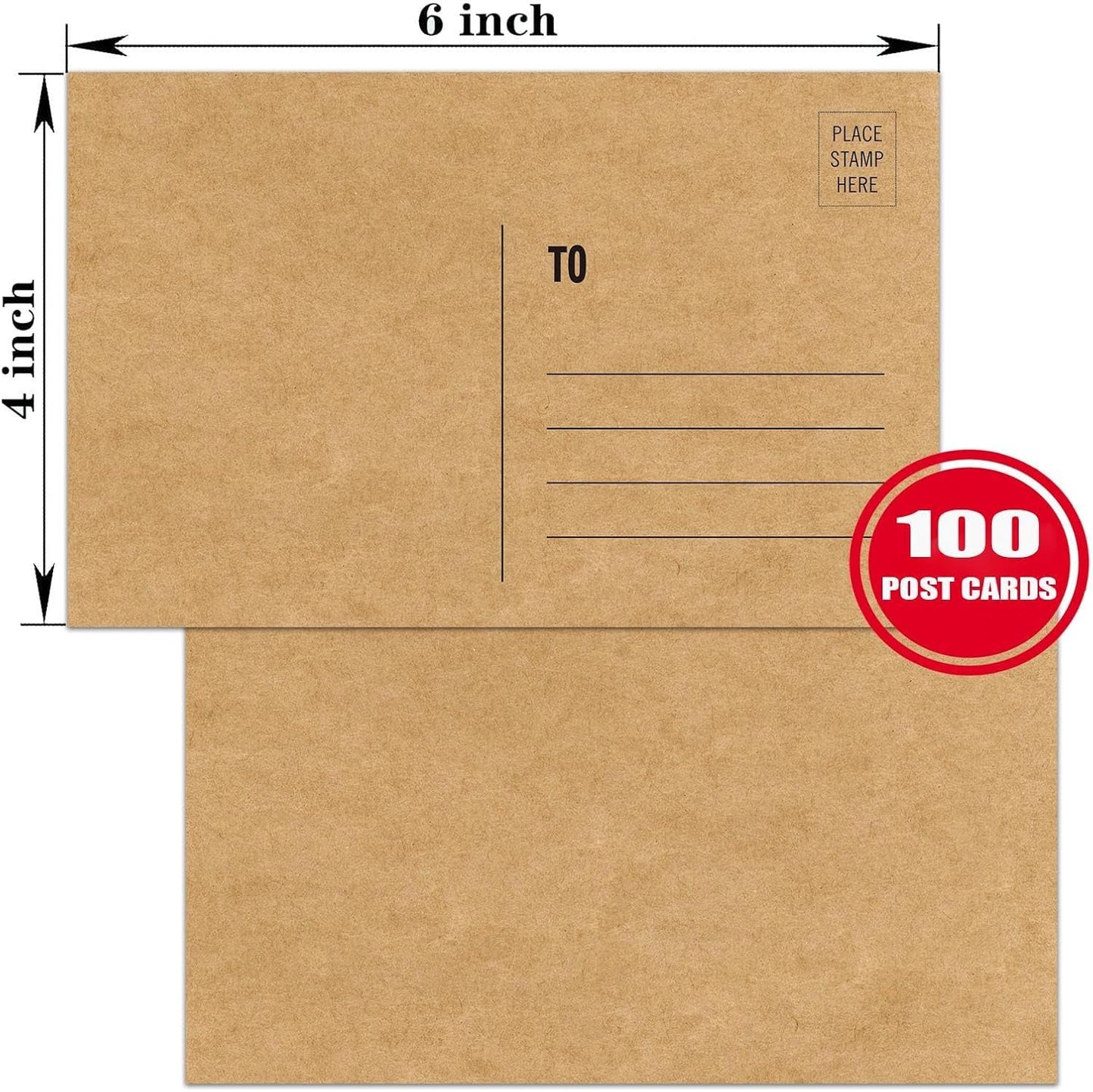 Kraft 4x6 Blank Postcards for Mailing, Brown Cardstock Paper, Thick Cardstock, Ideal for Greeting Cards, Thank You, Invitations & DIY Projects