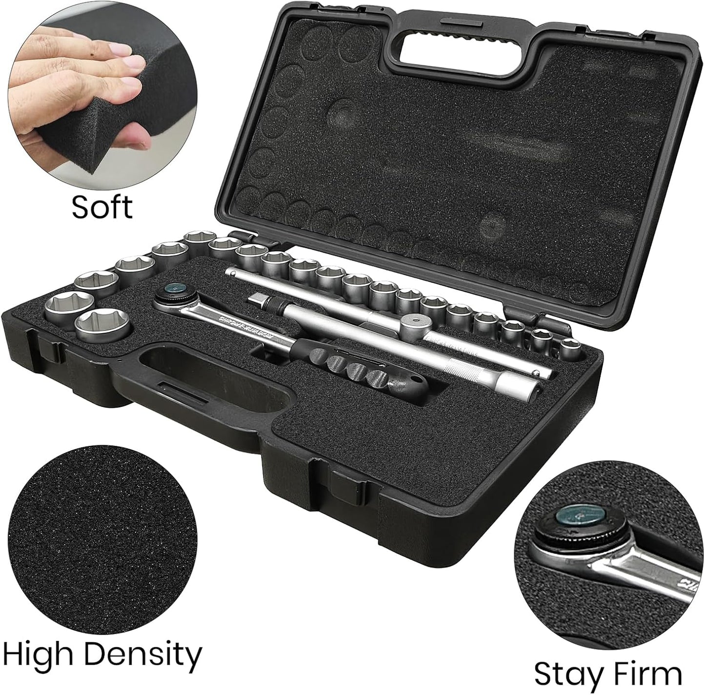 4 Pcs 16 x 12 x 1 Inches Packing Foam - Polyurethane Foam Sheet Foam Inserts for Cases Black Craft Foam for Packing Padding 1 Inch Thick for Camera Toolbox Storage