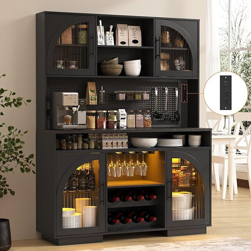 71" Pantry Cabinet, Kitchen Hutch Storage by SOLACEFURNITURE