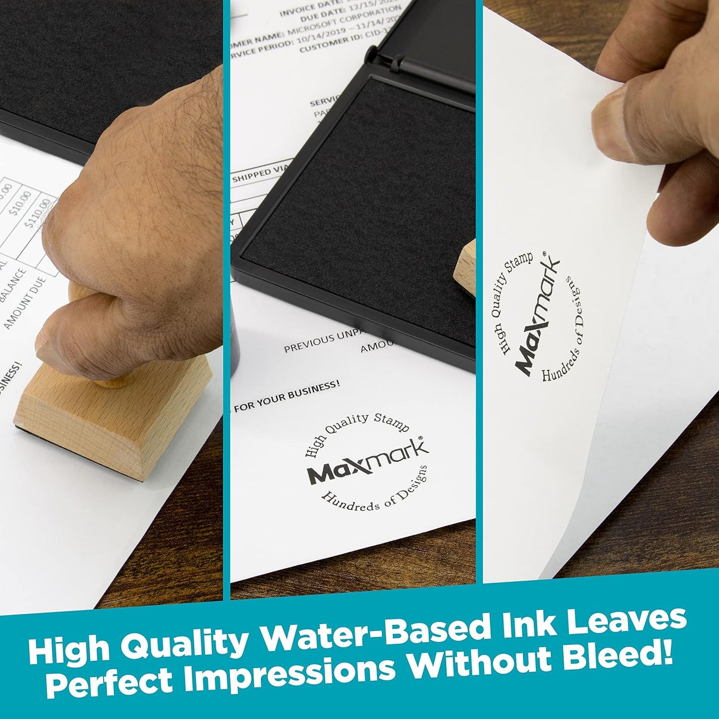 MaxMark Premium Refill Ink for self Inking Stamps and Stamp Pads, Blue Color - 1 oz.