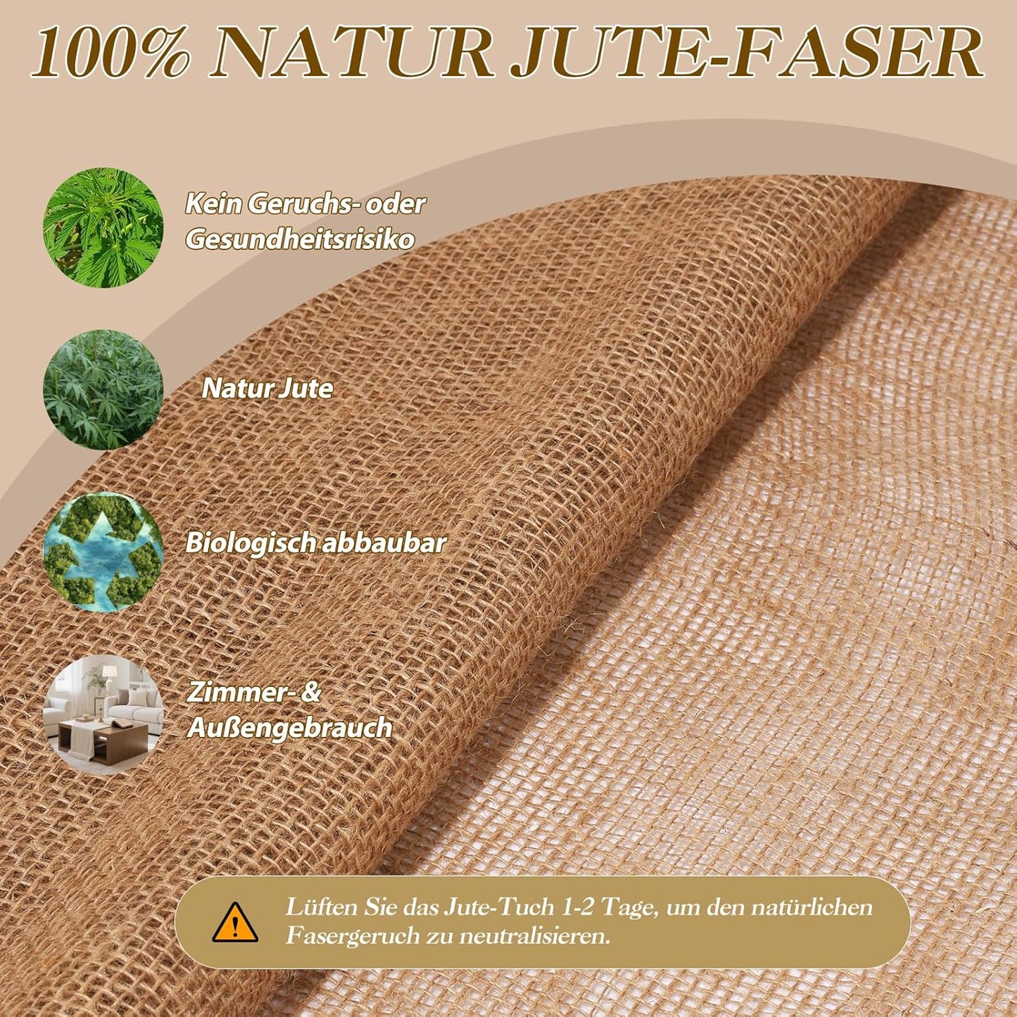 40" x40 Feet Premium Natural Burlap Fabric Roll – Multipurpose for Gardening, Weddings, Crafts & Holiday Decor – Wedding Aisle Runner, Halloween/Christmas Burlap, Weed Barrier & More