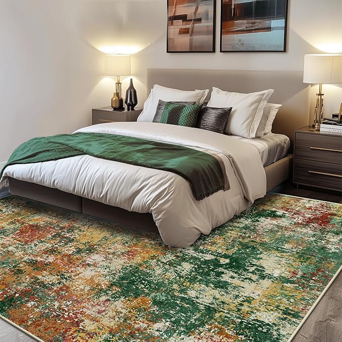 RELEANY Washable Area Rugs 8'x10' Non-Slip Modern Abstract Soft - Image 2