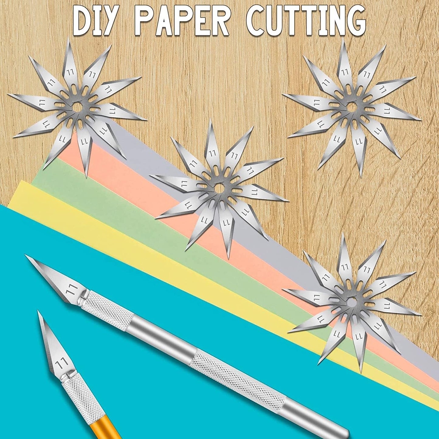 60 Pack Exacto Knife Blades 11, Craft Knife Blades Replacement, Exacto Blade 11, Hobby Knife Blade Refills for Art, Craft, Scrapbooking, Cutting, Carving