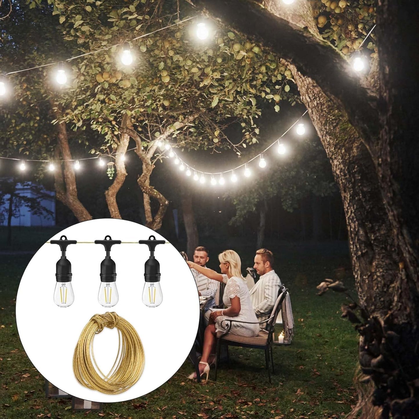 Picture Hanging Brass Wire 20 Feet Braided Picture Wire Multi-Stranded Metal Wire for Artwork, Mirrors, Clocks, Golden