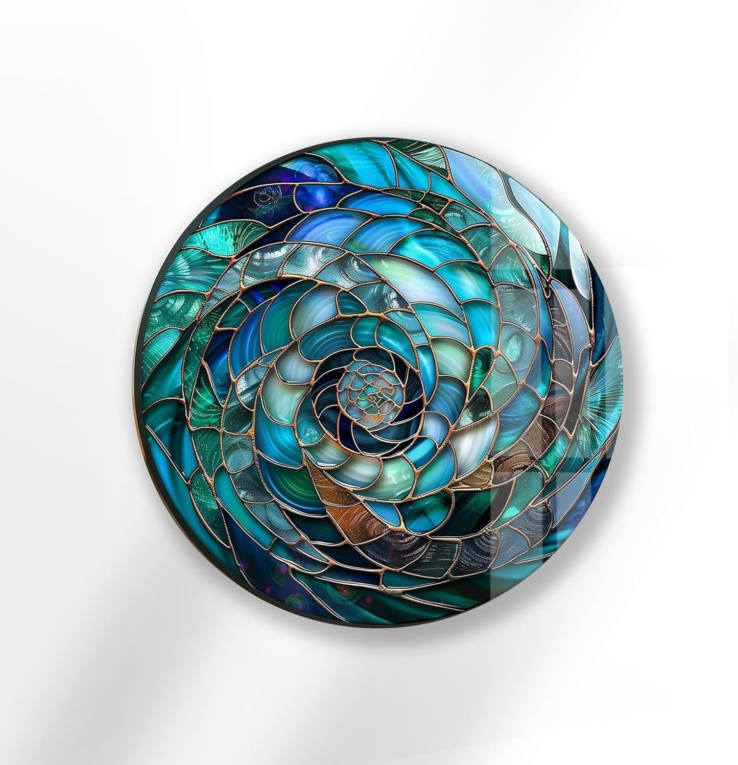 My Photostation.com 27.5''(70cm) Diameter Ocean Vortex Spiral Round Glass Wall Art Tempered Glass Printing Wall Decor Large Wall Art Wall Hangings
