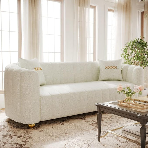 83.46" Fabric Couch for Living Room, Cute Modern Sofa by yunqishiHOME