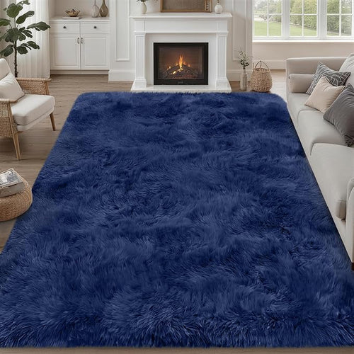 8x10 Area Rugs for Living Room Bedroom: Ultra Soft Fluffy Shag Rug Upgrade by Luxturiy