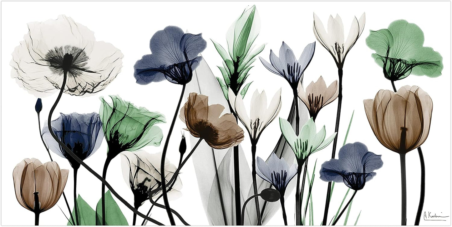 Empire Art Direct Frameless Free Floating Tempered Glass Panel Graphic Wall Art Ready to Hang, 24" x 48", Floral Landscape