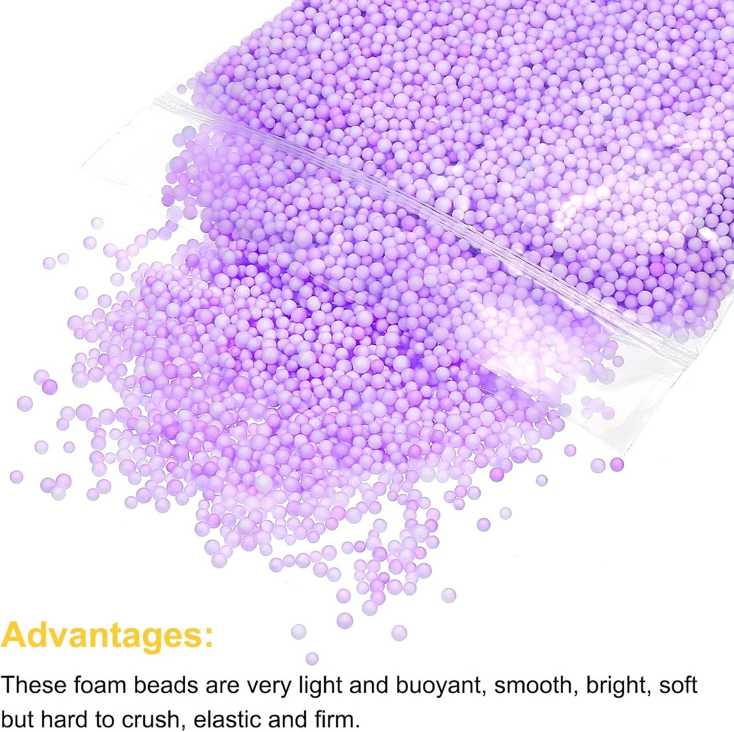 MECCANIXITY Foam Beads Foam Balls 2-3mm for Wedding and Party Decorations, Tiny Packing Balls, Arts DIY Crafts Supplies (Purple,1 Pack Approx 8000pcs)