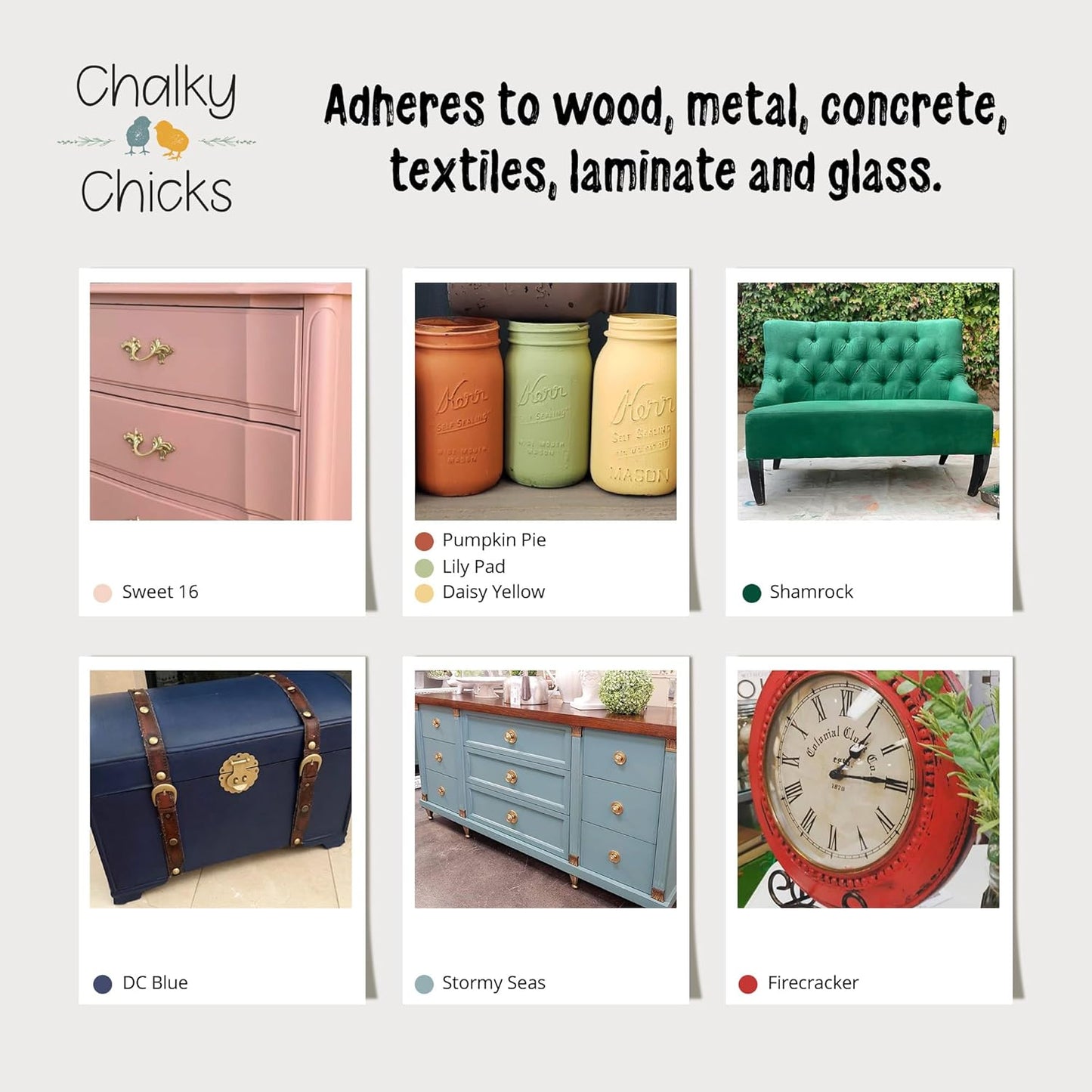Chalky Chicks All-in-One Chalk Paint for Furniture or Cabinet - 16 Fl Oz - Matte Finish Starless Night Black for Metal, Wood Furniture Paint - No Sanding All-in-One for Home Decor & Crafts, USA Made