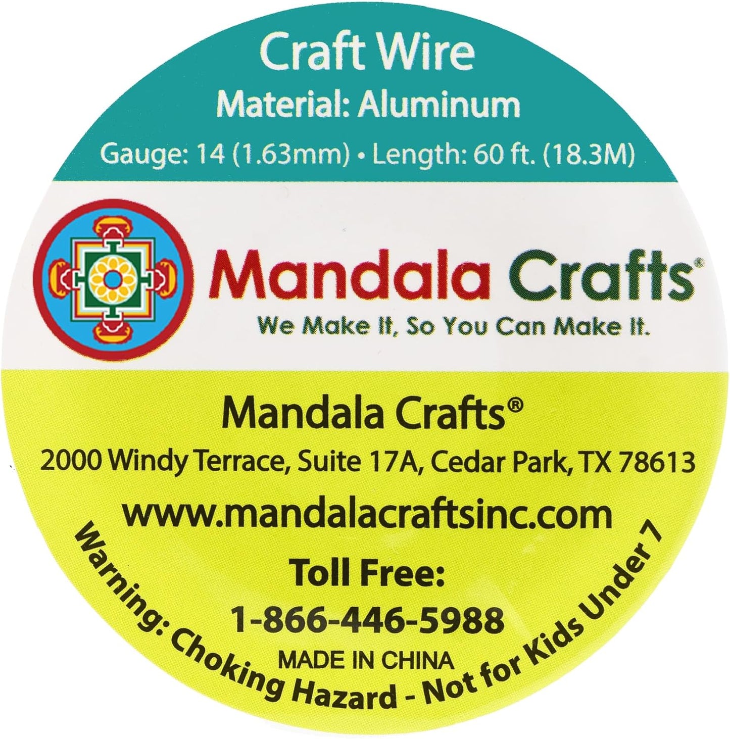 Mandala Crafts 14 Gauge Anodized Aluminum Craft Wire for Jewelry Making - 60 FT Colored Flexible Light Brown Wire - Bendable for Bonsai Armature Crafting Sculpting