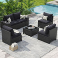 Aoxun Patio Furniture Set, Widen Armrests Wicker Outdoor Sectional by Aoxun