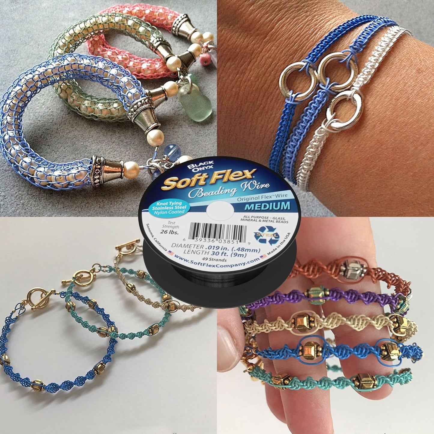 Soft Flex 49 Strand Beading Wire - Medium 0.19 Diameter - 30 Feet Nylon Design Wire