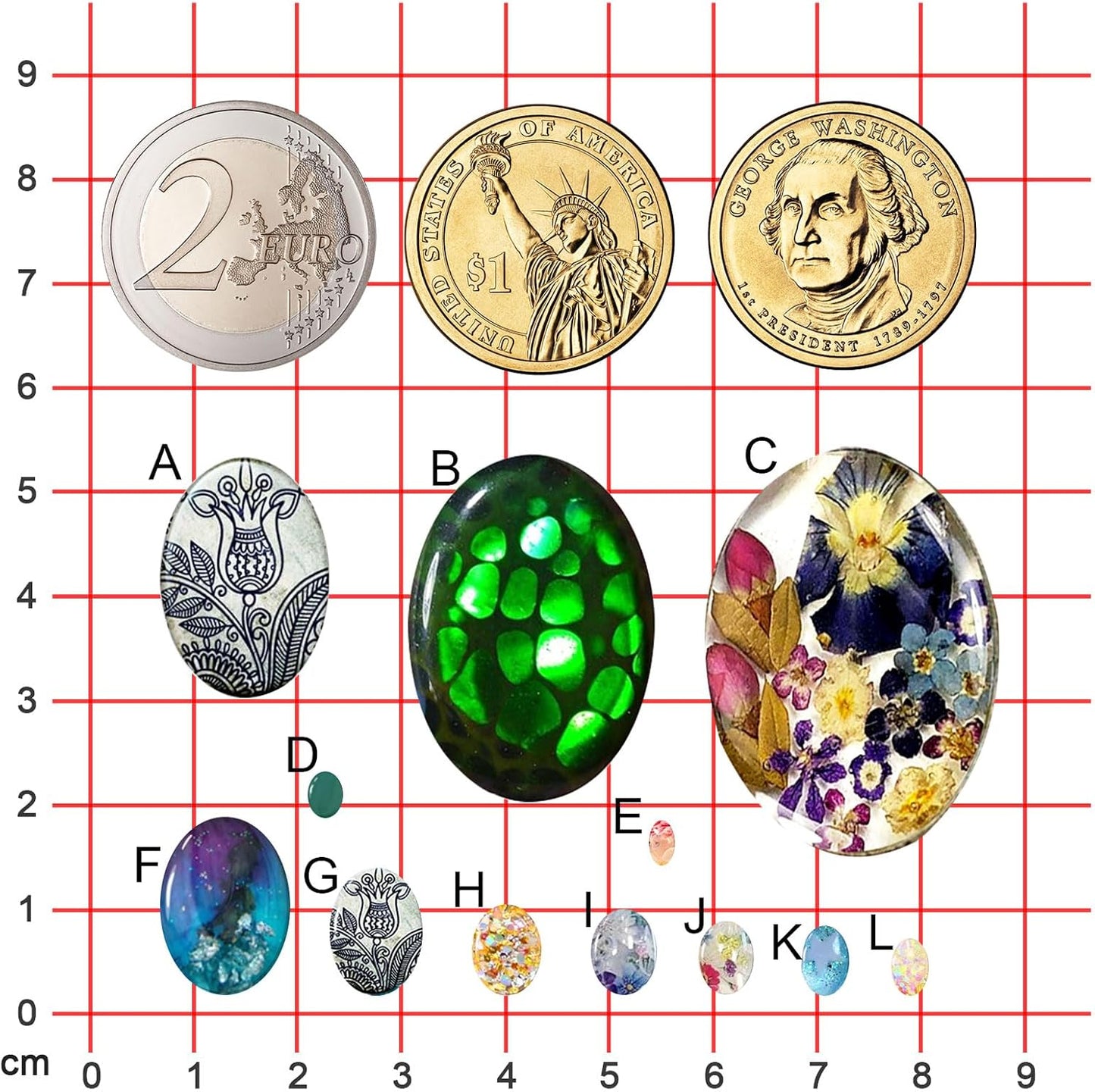 FUNSHOWCASE Oval Cabochon Resin Epoxy Silicone Mold