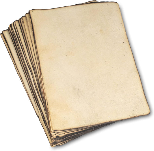 Wanderings Handmade Antique Blank Paper with Slightly Burned Edge, A4 Size, Package of 50 - Recycled Watercolor Mixed Media Loose Leaf Paper for Writers Invitations Crafts Thick 150 GSM - 8.25x11.7