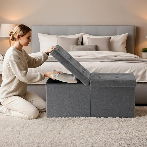 30.5-INCH Storage Ottoman Bench, Footrest - Image 2