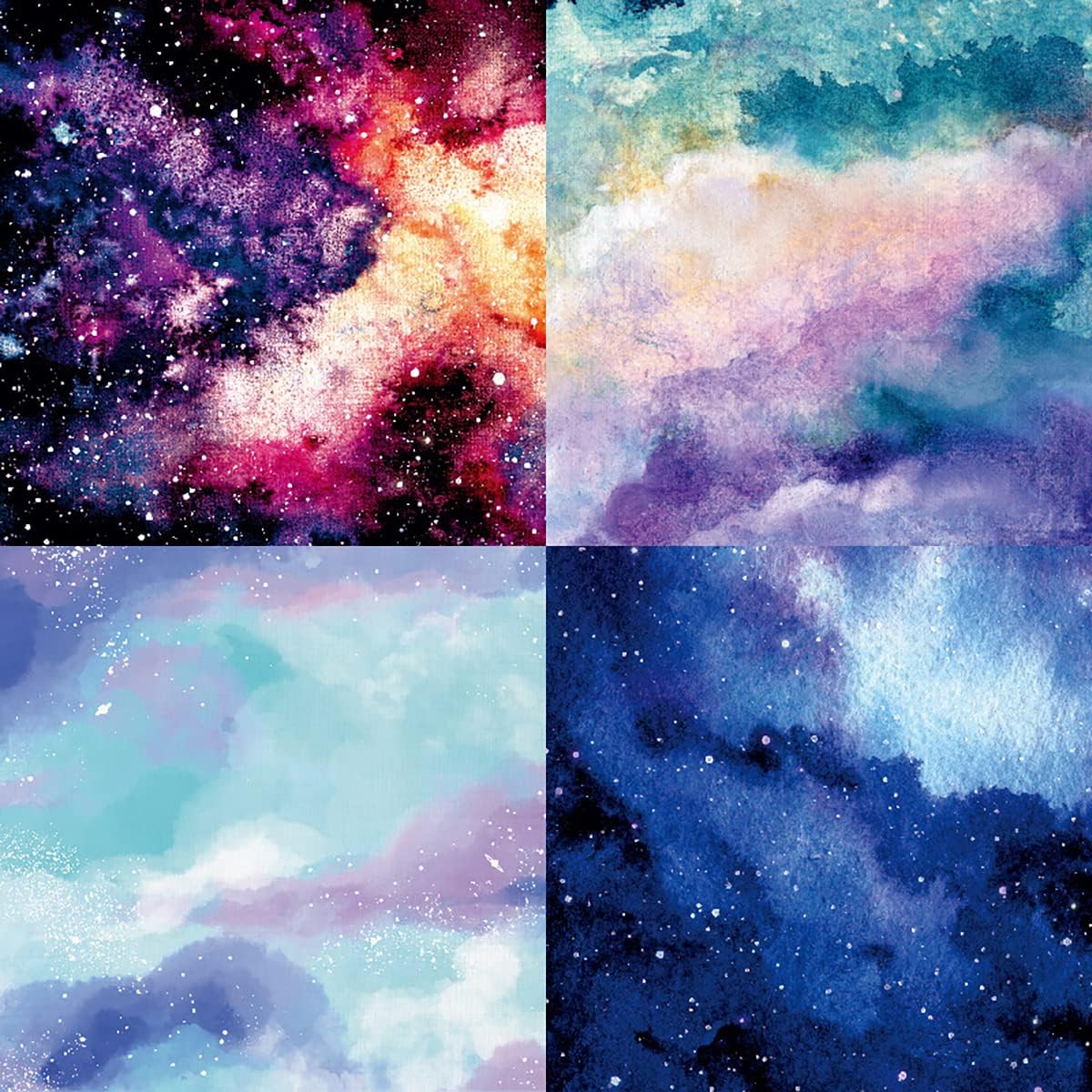 YASMEN Scrapbook Paper Pad, 24 Sheets Celestial Themed Mixture Colored Paper, 6"×6” Space Galaxy Cardstock Pads for Card Making,Designer Junk Journal, Planners, Background Borders Greeting Cards