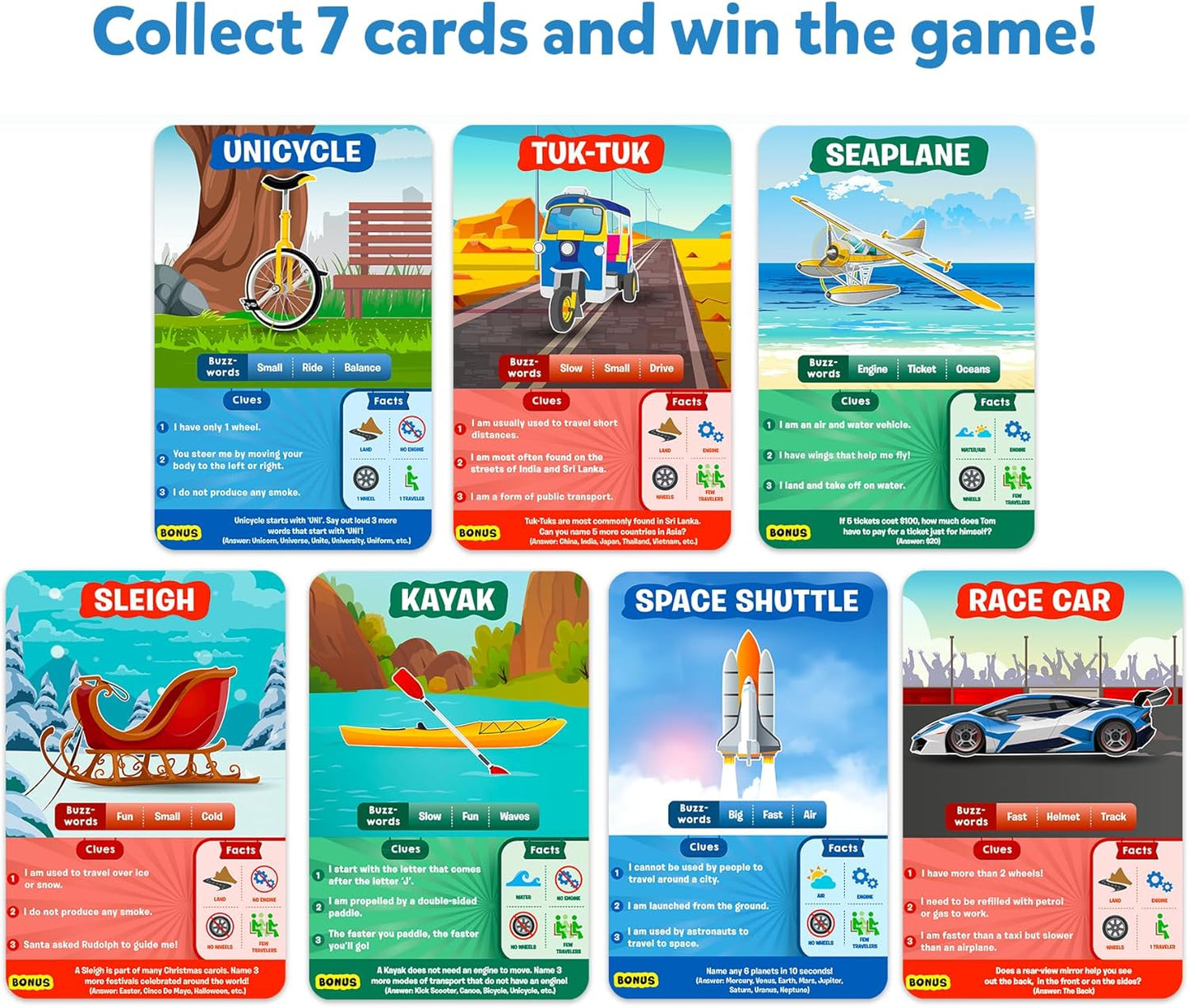 Skillmatics Guess in 10 Things That Go, Perfect for Boys, Girls, Kids Who Love Card Games, Educational Toys & Board Games, Gifts for Ages 6, 7, 8, 9