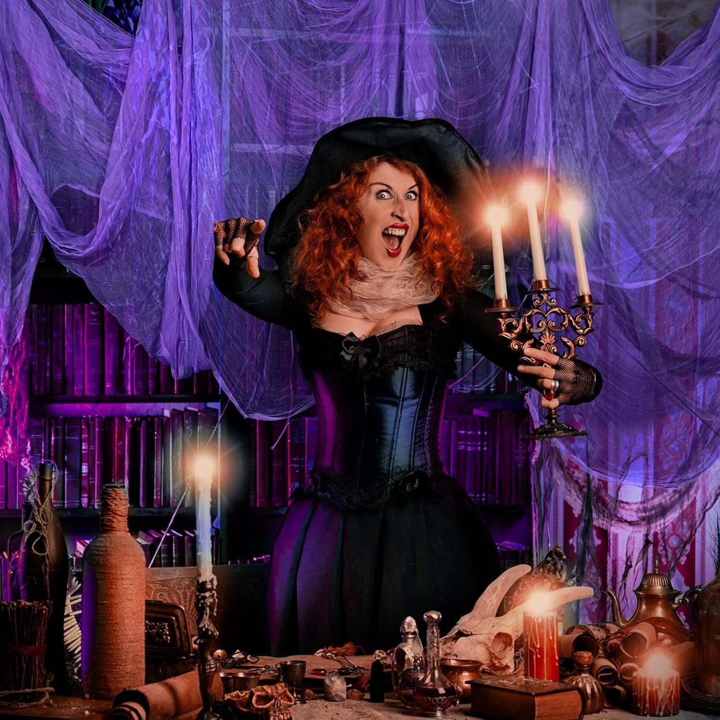 Boao Halloween Cheese cloth 85 x 197 Inch Purple Cheesecloth Roll for Crafts Large Cotton Muslin Gauze Fabric for Halloween Outdoor & Indoor Spooky Decoration