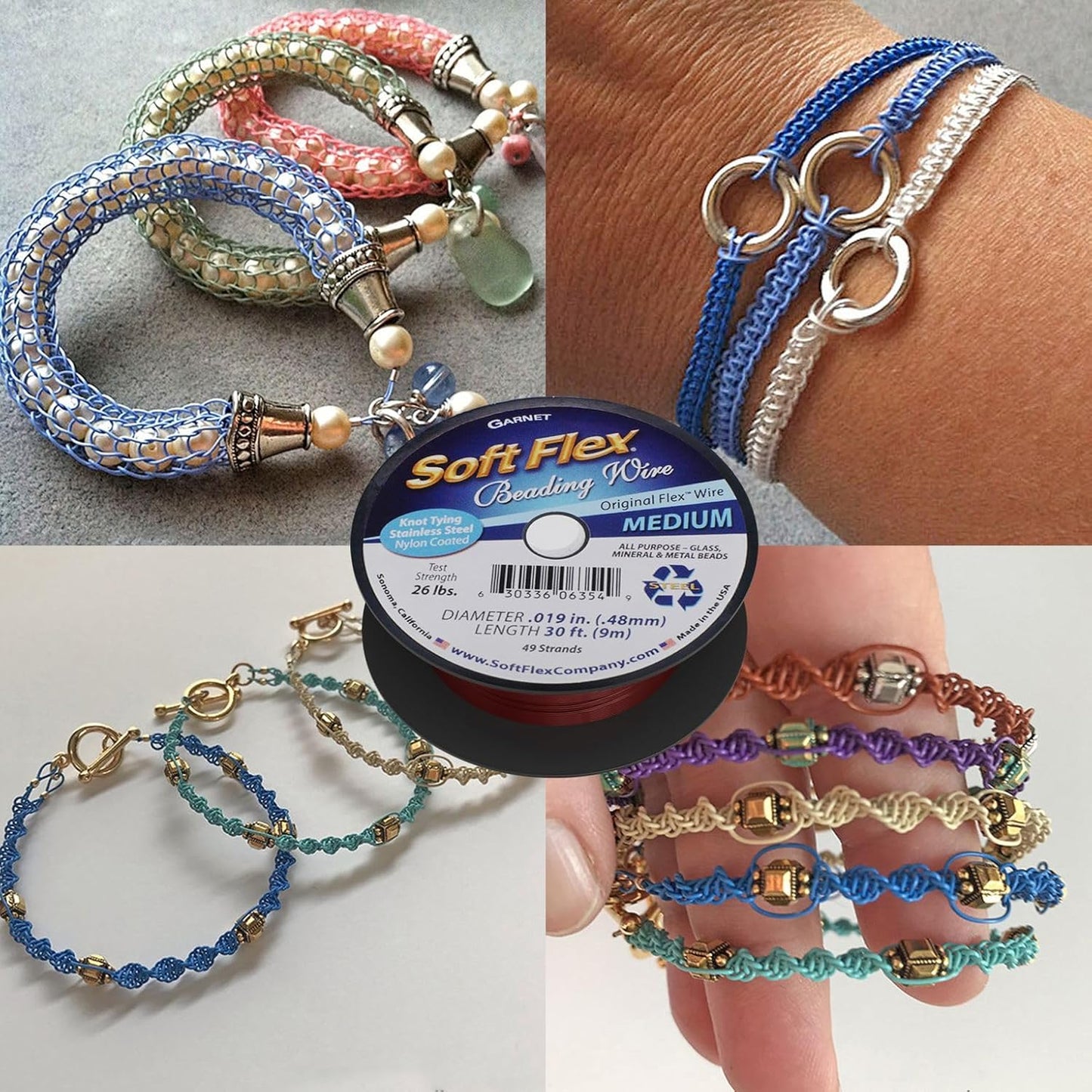 Soft Flex 49 Strand Beading Wire - Medium 0.19 Diameter - 30 Feet Nylon Design Wire