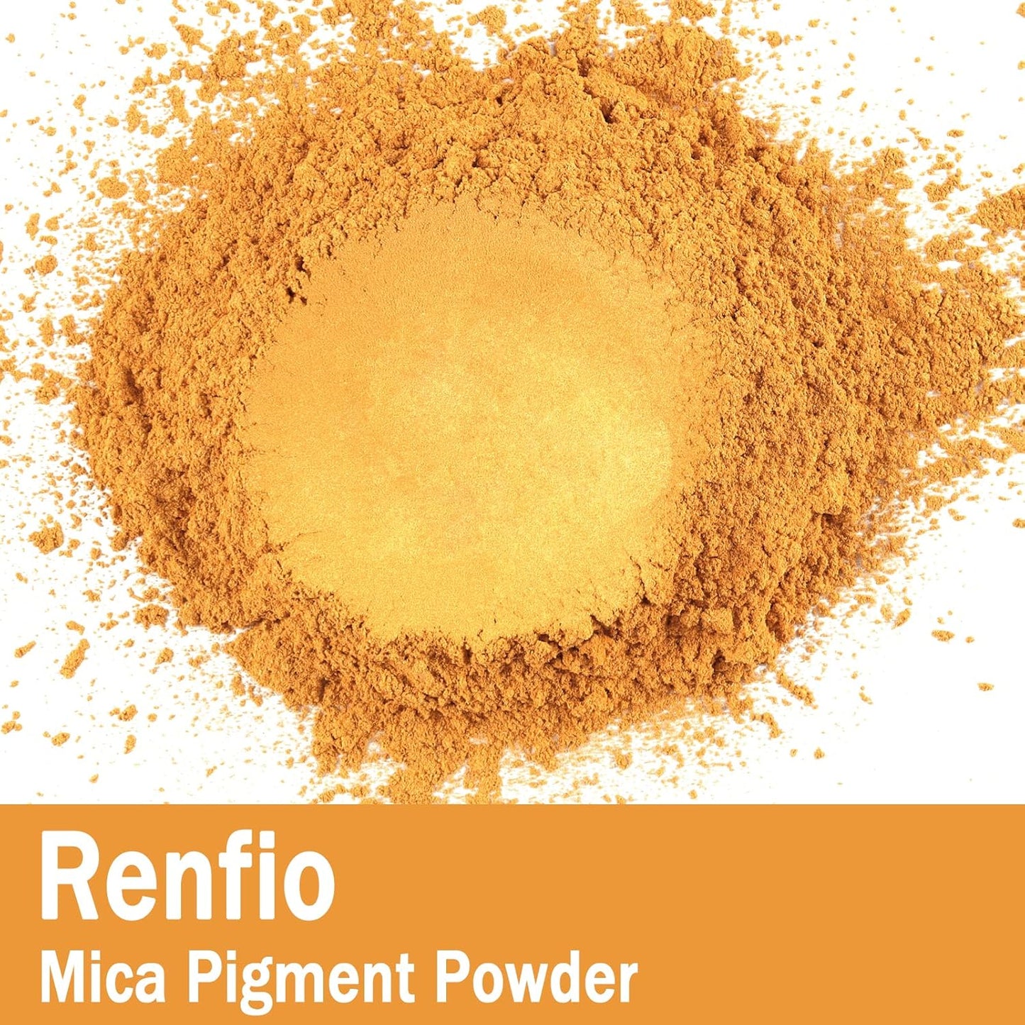 Renfio 100g Mica Powder Pigment Natural Fine Powdered Pigments Pearl Shimmer Epoxy Resin Dye for Painting Soap Making Slime Bath Bombs 3.5 Oz - Gold