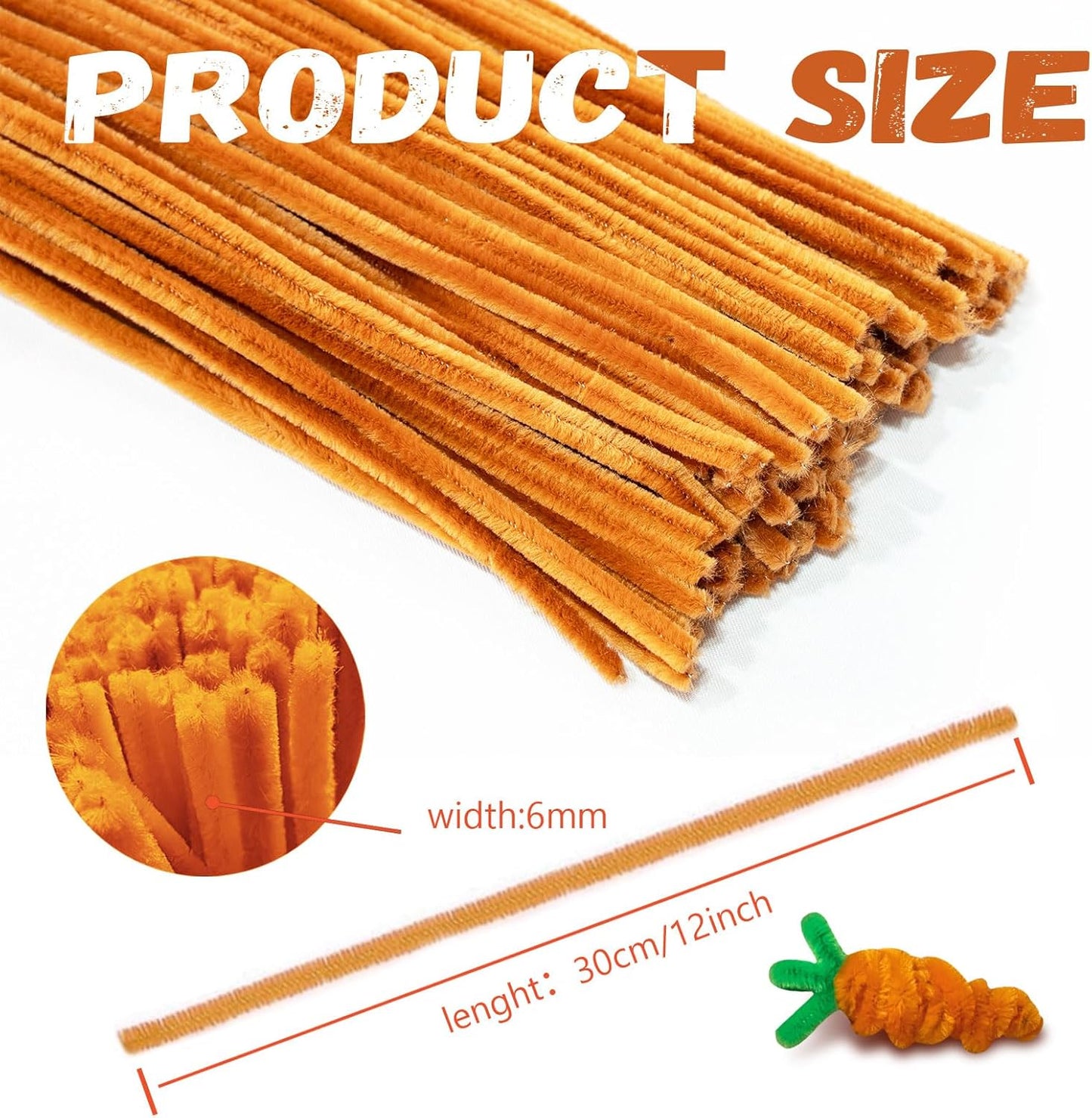 Brown Pipe Cleaners, 300pcs Tan Chenille Stems, Craft Supplies for DIY Arts, Kids Games & Gifts