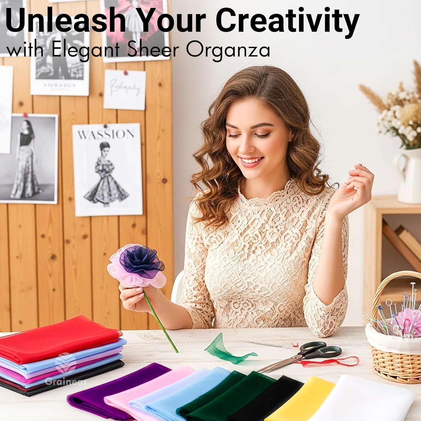 Hunter Green Organza Fabric – 16" x 20 Yards Elegant Sheer Tulle Bolt for Wedding Arches, Party Decor, Chair Bows, Gift Wrapping & Large DIY Projects (Full Roll)