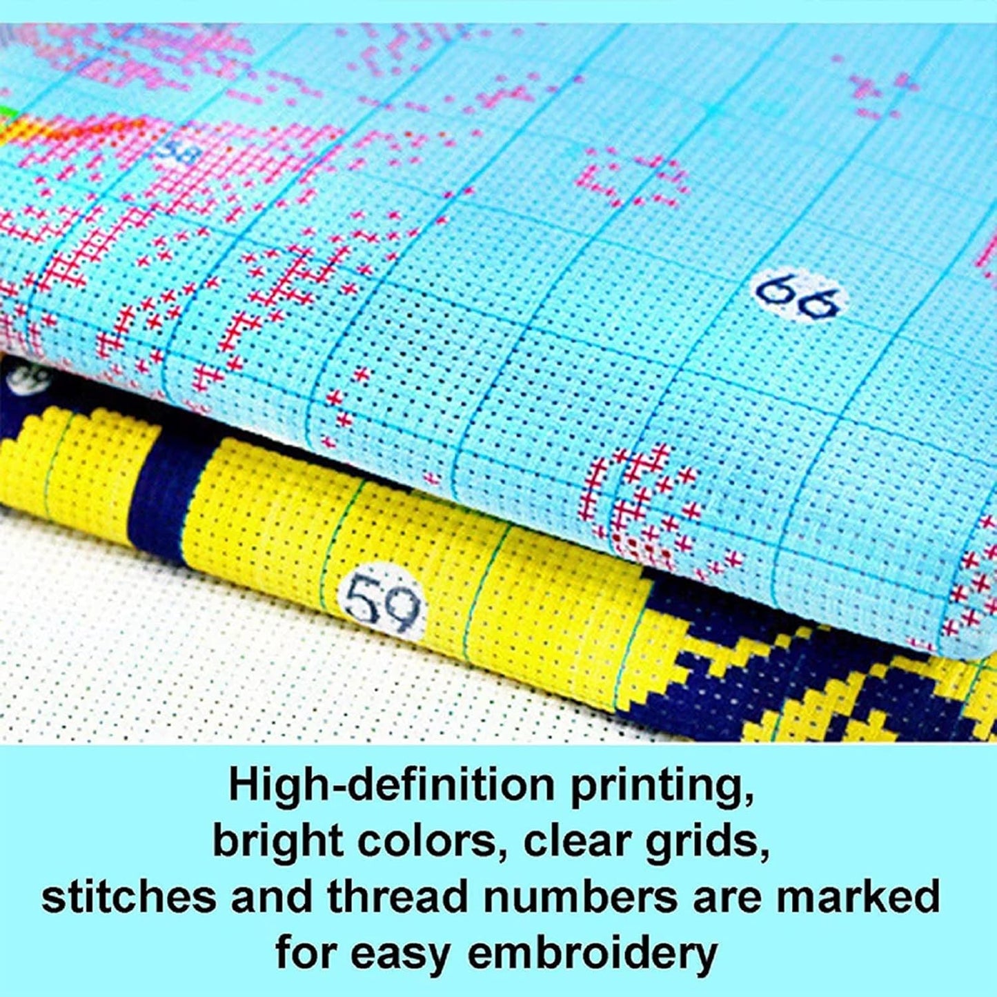 Foxdiviy Stamped Cross Stitch Kits Full Range of Embroidery Needlework Starter Kits for Beginners Adults 11CT Embroidery Patterns Art Crafts DIY Needlepoint Kits- Colorful Elephant 16x20 inch