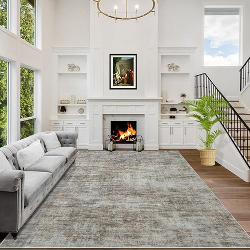 9x12 Area Rugs Washable Rug: Modern Abstract Living Room Rug Soft Anti-Skid by GENTDRIZZ