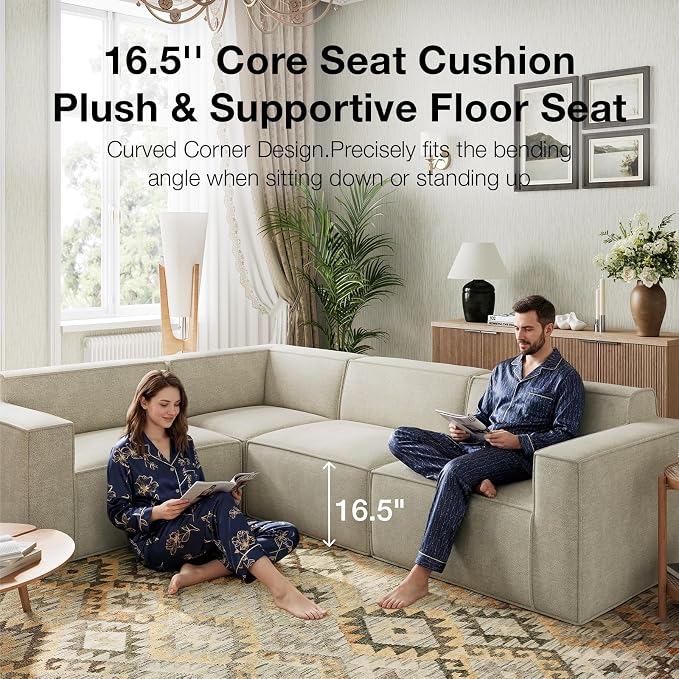 Novilla 176" Modular Sectional Sofa, No Assembly Cloud Sectional Couch - Image 13