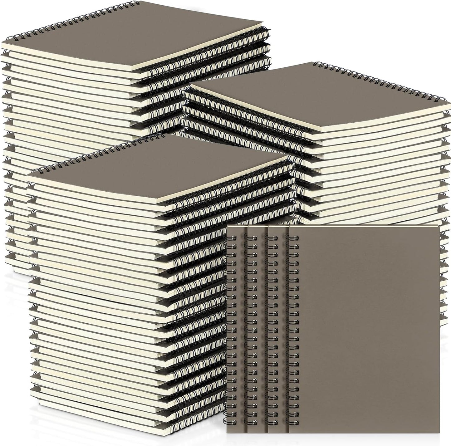 Yahenda 54 Pcs Spiral Notebook Bulk A5 Journal Lined 8.3'' x 5.5'' Writing Composition Paper Small Notepad Subject Notebook for Students Office Business Back to School Supplies (Dark Gray)