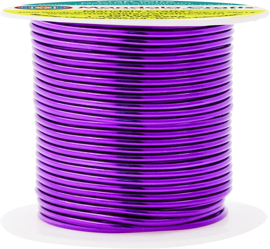 Mandala Crafts 14 Gauge Anodized Aluminum Craft Wire for Jewelry Making - 60 FT Colored Flexible Purple Wire - Bendable for Bonsai Armature Crafting Sculpting
