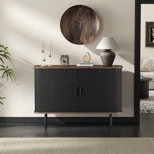 47''W x 32''H Black Buffet Sideboard Cabinet by FiveWillowise