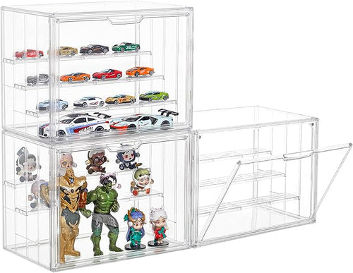 3 Pack Display Case for Collectibles 4 Layer Updated Adjustable Acrylic Display by LXLXXL