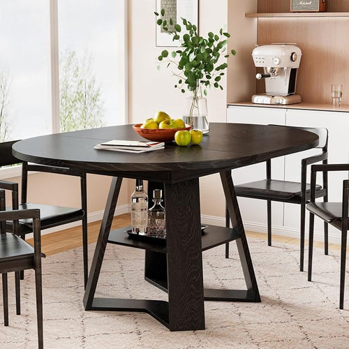 43.3in-59in Extendable Round Dining Table by Mxtxmy