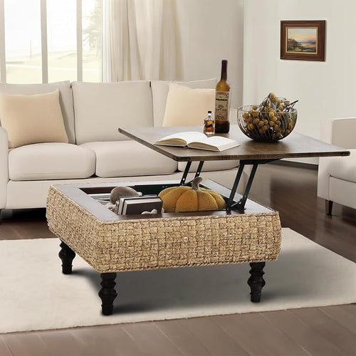 31.5" Lift Top Coffee Table for Living Room, Square Farmhouse Coffee Table by Novad%C3%A9chom