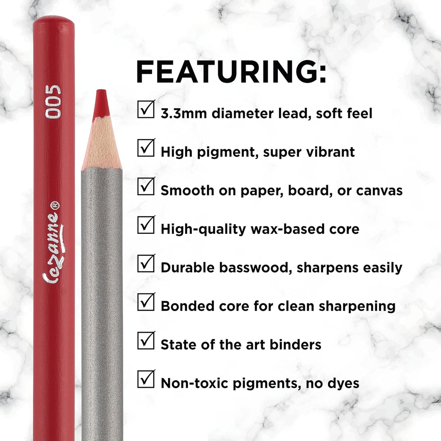 Creative Mark Cezanne Premium Colored Pencils Olive Green 6 Pack - Highly-Pigmented Drawing Pencils - Coloring Pencils for Drawing, Blending, Coloring, and More