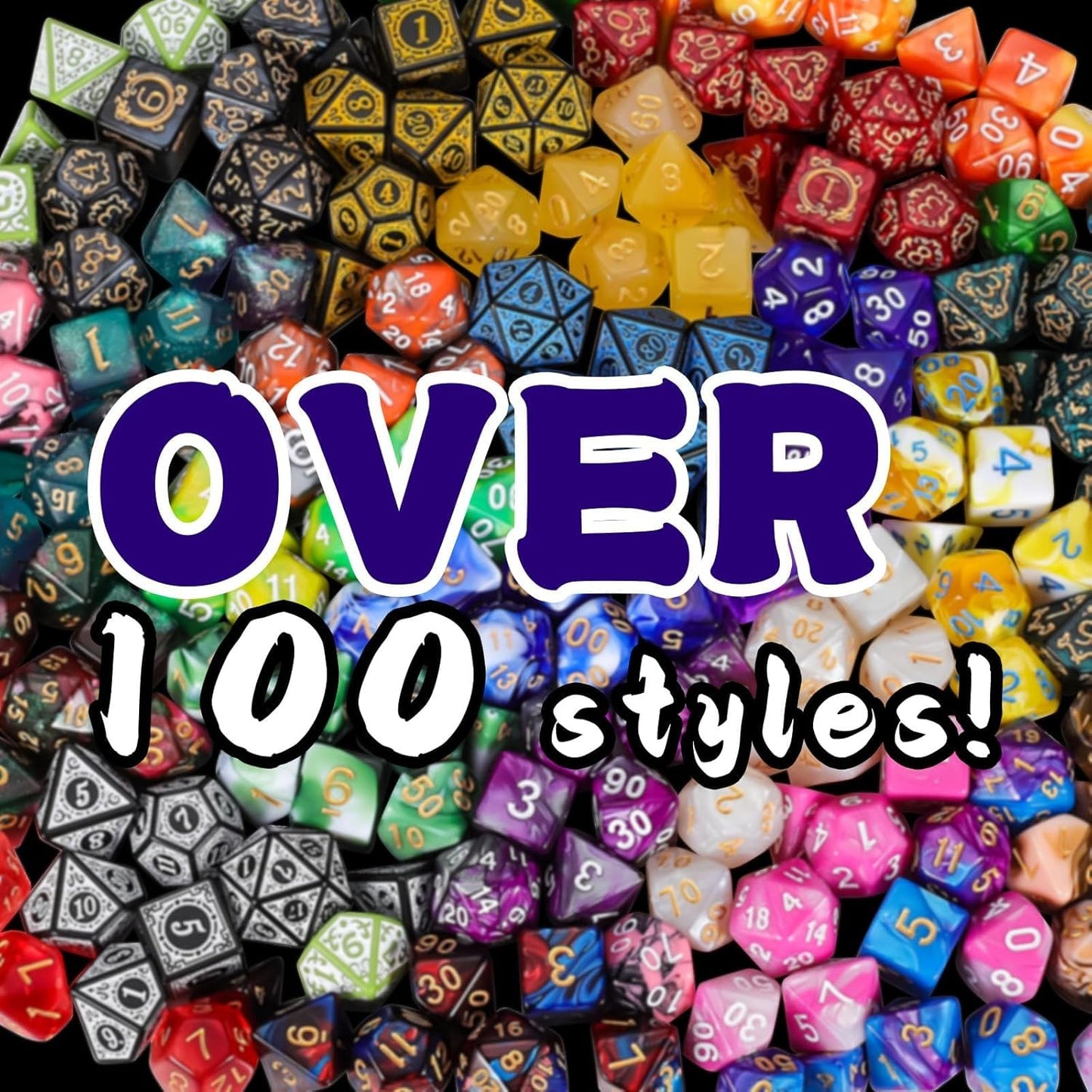 QMAY Polyhedral Dice - 8PCS Mystery Dice Set, Various Styles, Random D&D Dice Patterns & Dice Bag, DND Gifts, Suitable for Dungeons and Dragons, RPG, MTG,Role Playing Table Game