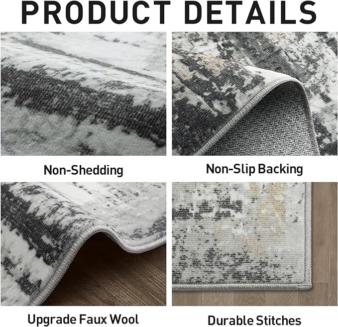 6x9 Area Rugs Washable Rug: Large Modern Abstract Living Room Rug Soft - Image 5