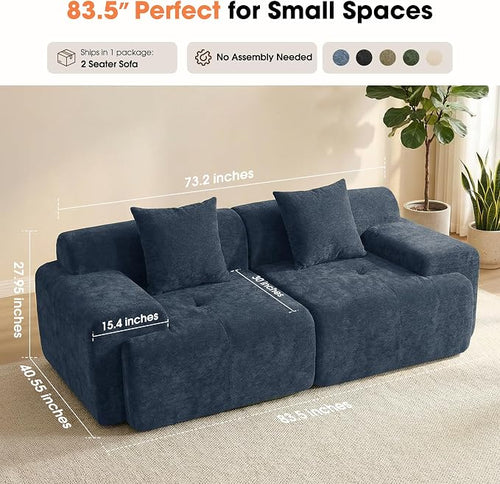 83.5" Boneless Loveseat Couch, Cloud Comfy Couches - Image 2
