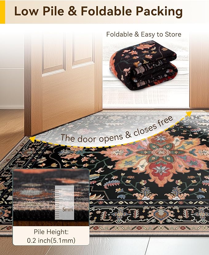 RELEANY Area Rugs 2'6"x12' Runner Rug Non Slip Washable - Image 6