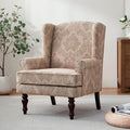 HUIMO Printed Wingback Accent Chair, Linen Upholstered High Back Armchair by HUIMO