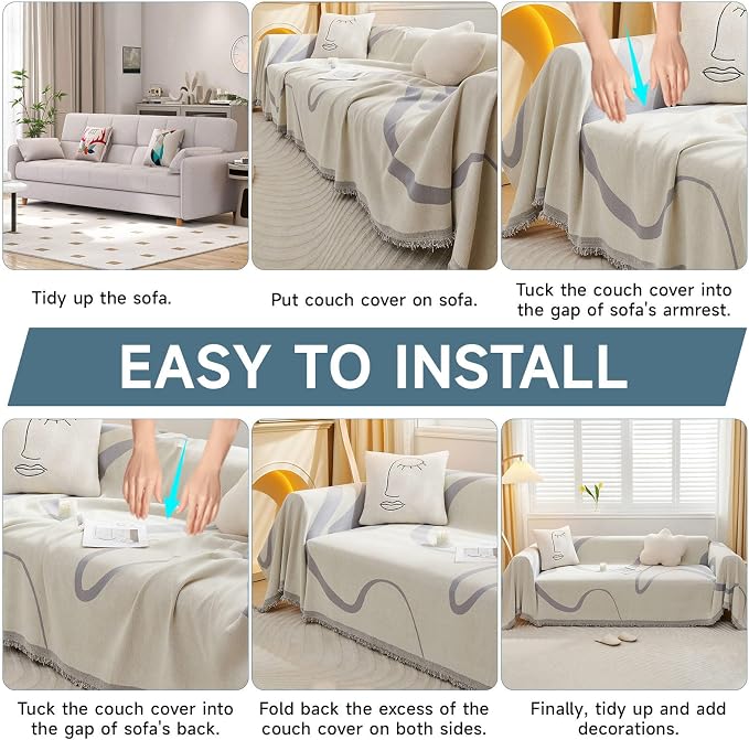 VClife Sofa Cover Washable Soft Plush Couch Cover - Image 7
