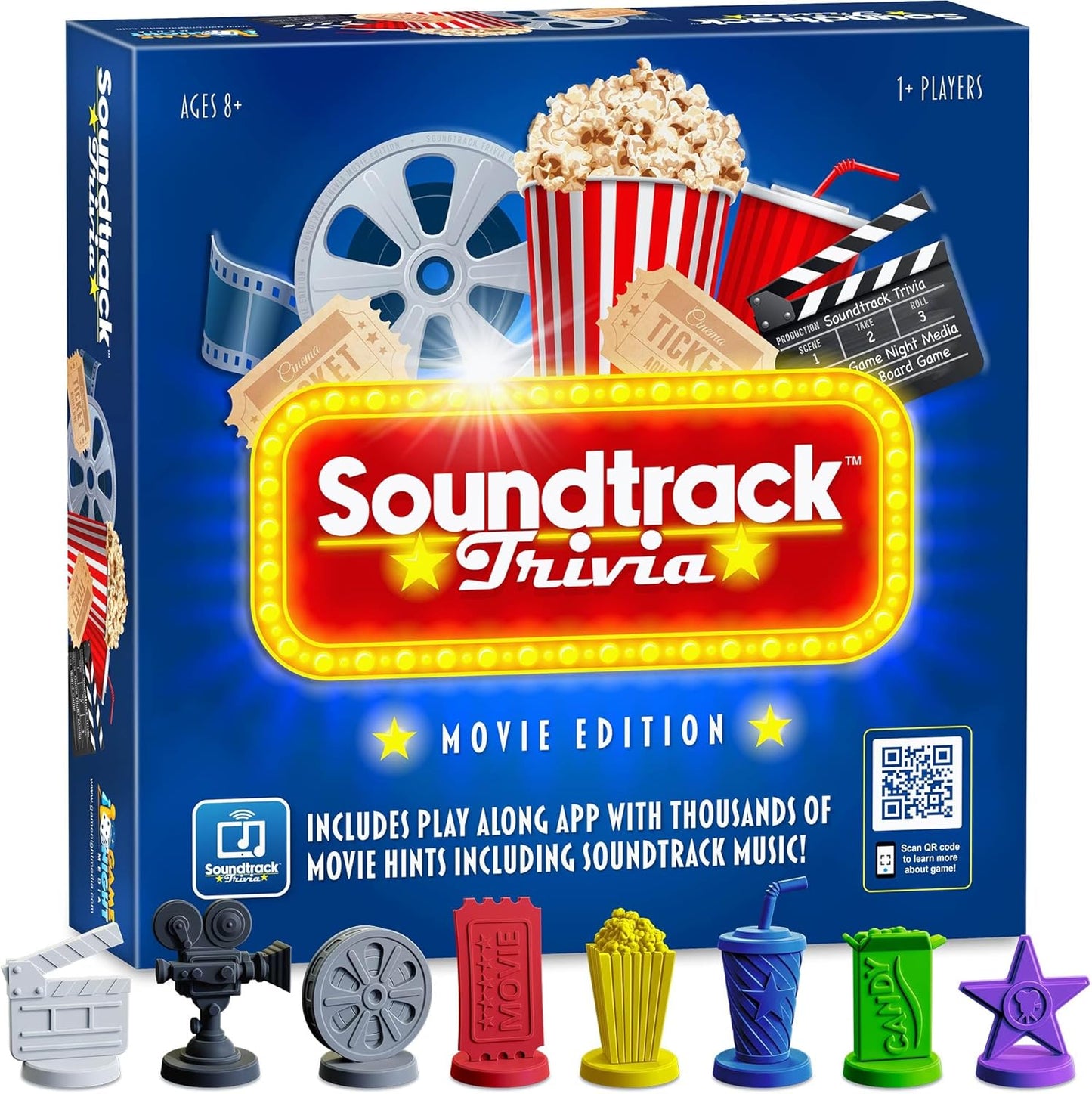 Soundtrack Trivia Movie Game, Name The Movie from a 15 Second Music Clip, Board Game for Family, Adults, Kids Ages 8+, 1 or More Players by Game Night Media