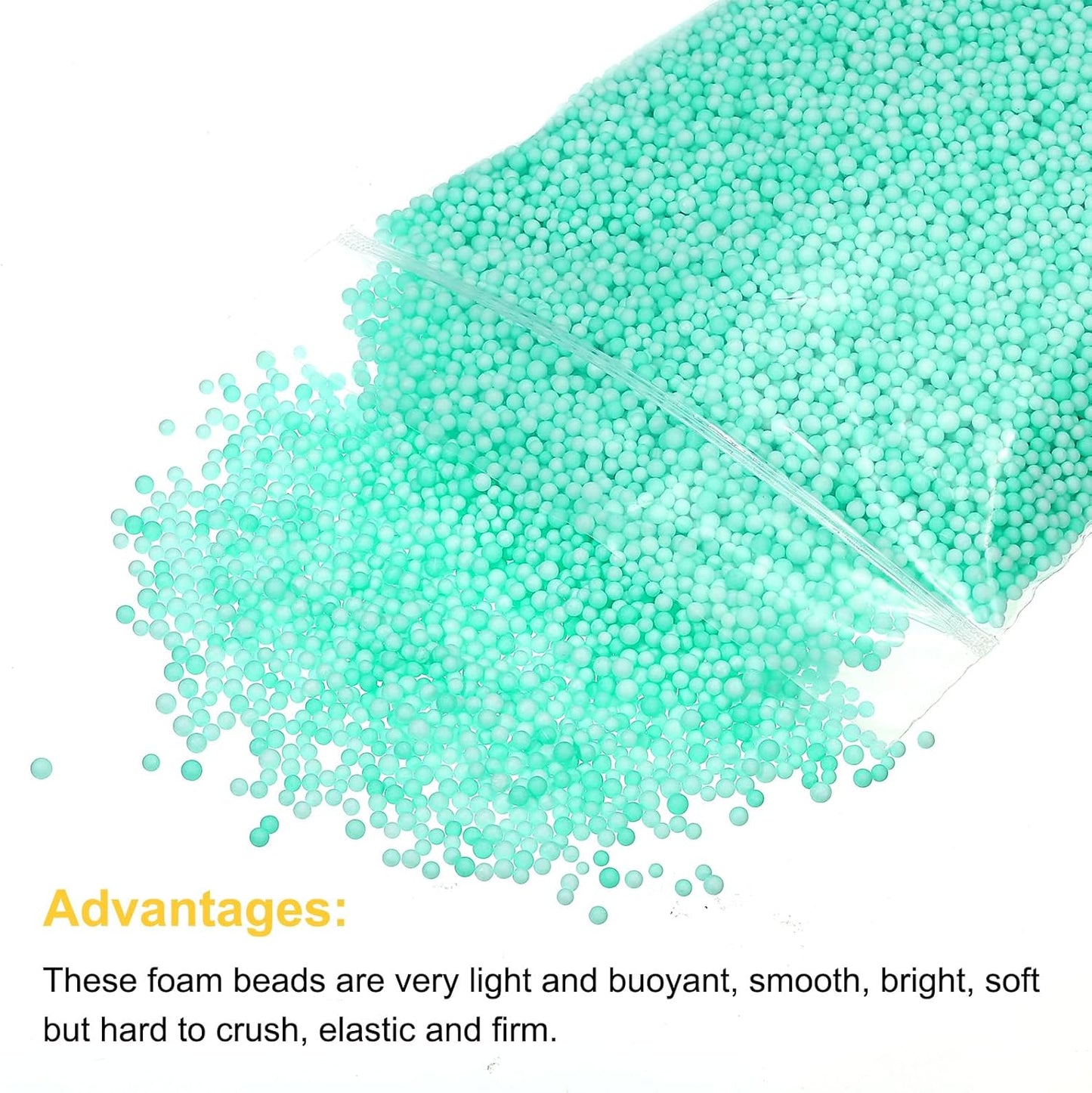 MECCANIXITY Foam Beads Foam Balls 2-3mm for Wedding and Party Decorations, Tiny Packing Balls, Arts DIY Crafts Supplies (Green,1 Pack Approx 8000pcs)